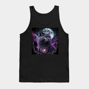 British Shorthair And The Moon Tank Top